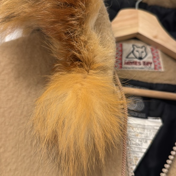 Vintage 1970’s James Bay Wool Coat w/Fur Hood & Leather Trim - Picture 5 of 12